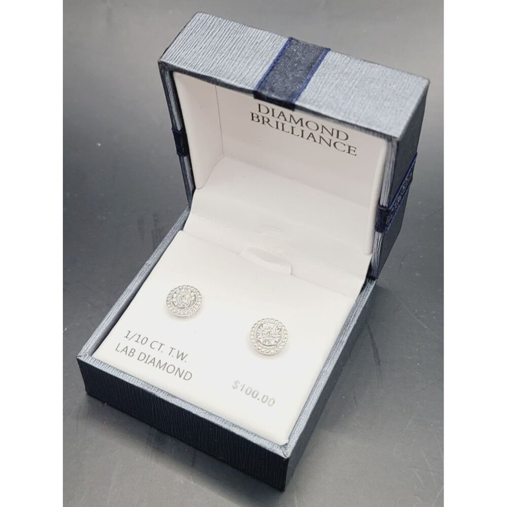 Diamond Brilliance 1/10 Ct. T.W. Lab Diamond Stud Earrings In Gift Box - Picture 2 of 9